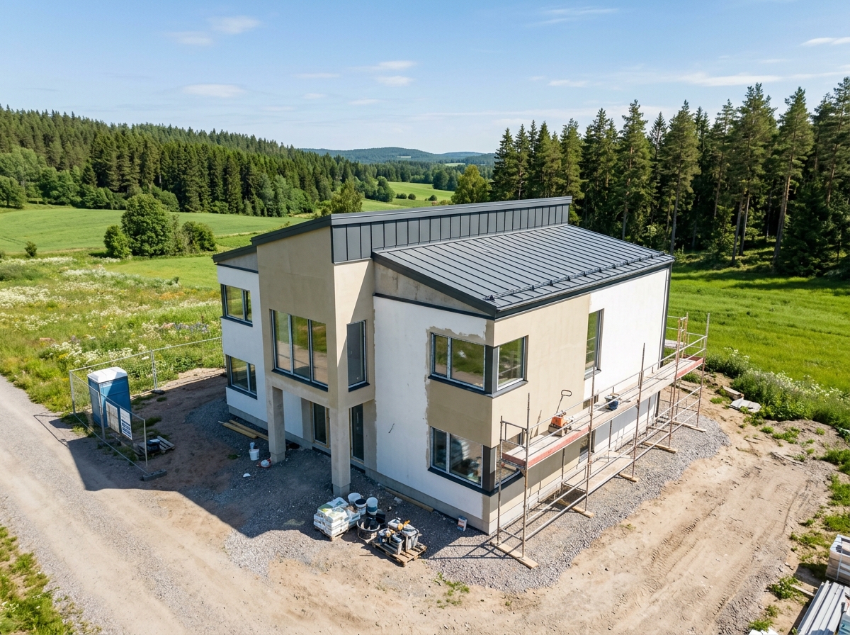 Дом в процессе строительства